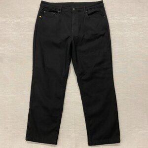 CAT Caterpillar Work Pants Mens 40 x 30 Black Canvas Fleece Lined Insulated